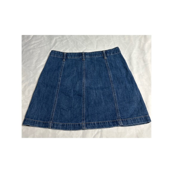 Forever 21‎ Women's Blue Denim Button Front A-Line Mini Skirt Size 27 - Picture 3 of 6